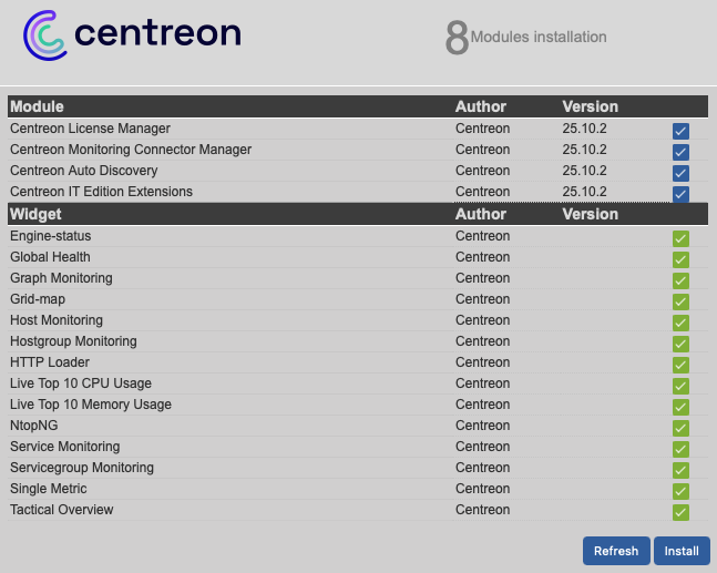 Wizard installazione Centreon 25.10