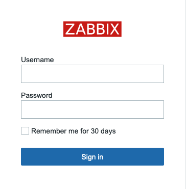 Zabbix - Form di login al sistema